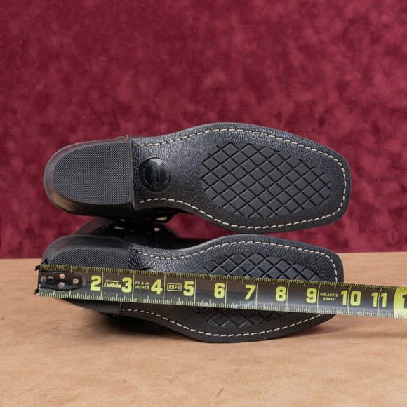 Frye Women Harness 12R Black Moto Biker Leather Mid Calf Boots 7M - Picture 5 of 9